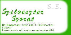 szilveszter szorat business card